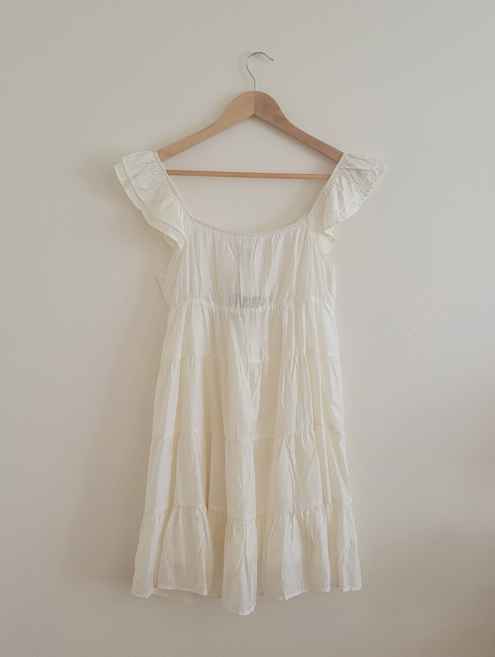 BLU PEPPER Cream Tiered Babydoll Dress - Picture 2 of 5